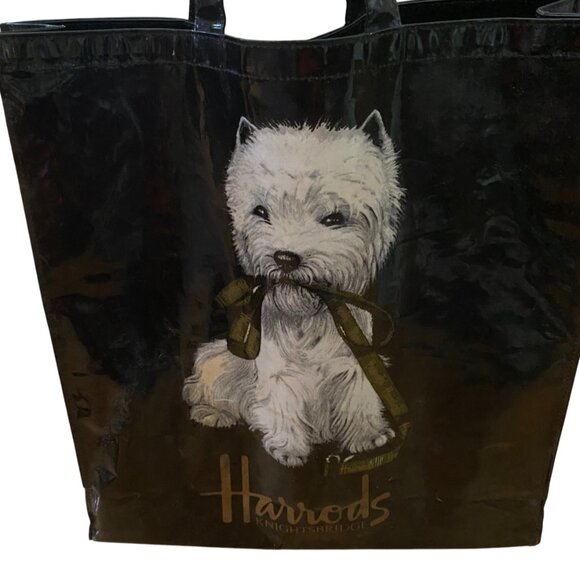 Harrods dog tote bag Knightsbridge vintage, black,  Westie dog - Picture 13 of 13